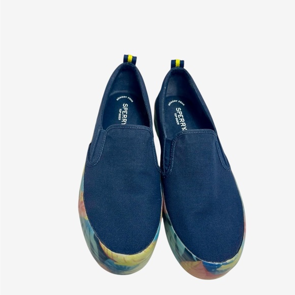 Sperry denim canvas  with colorful Platform  size 8.5 - Picture 5 of 12